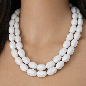Xhilaration Gold tone White Beaded 36-in Long Necklace - Women's Fashion Jewelry